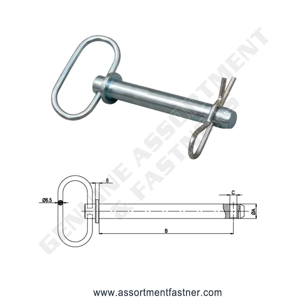 HITCH PIN WITH HAIR PIN (OVAL HANDLE) Suppliers Distributors in Ontario Canada USA Agriculture Equipment Spare Parts Supply Chain