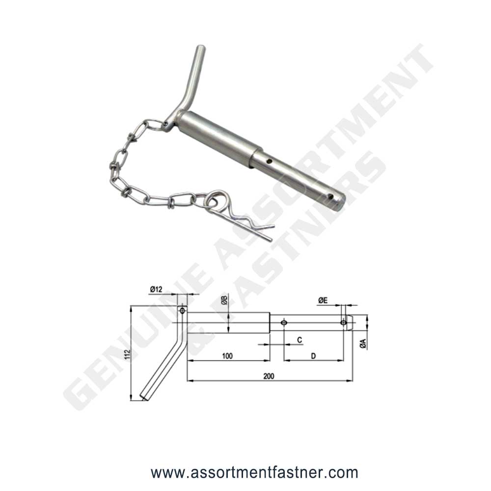 BENT HANDLE HITCH PIN (DOUBLE MOUNTING) Suppliers Distributors in Ontario Canada USA Agriculture Equipment Spare Parts Supply Chain