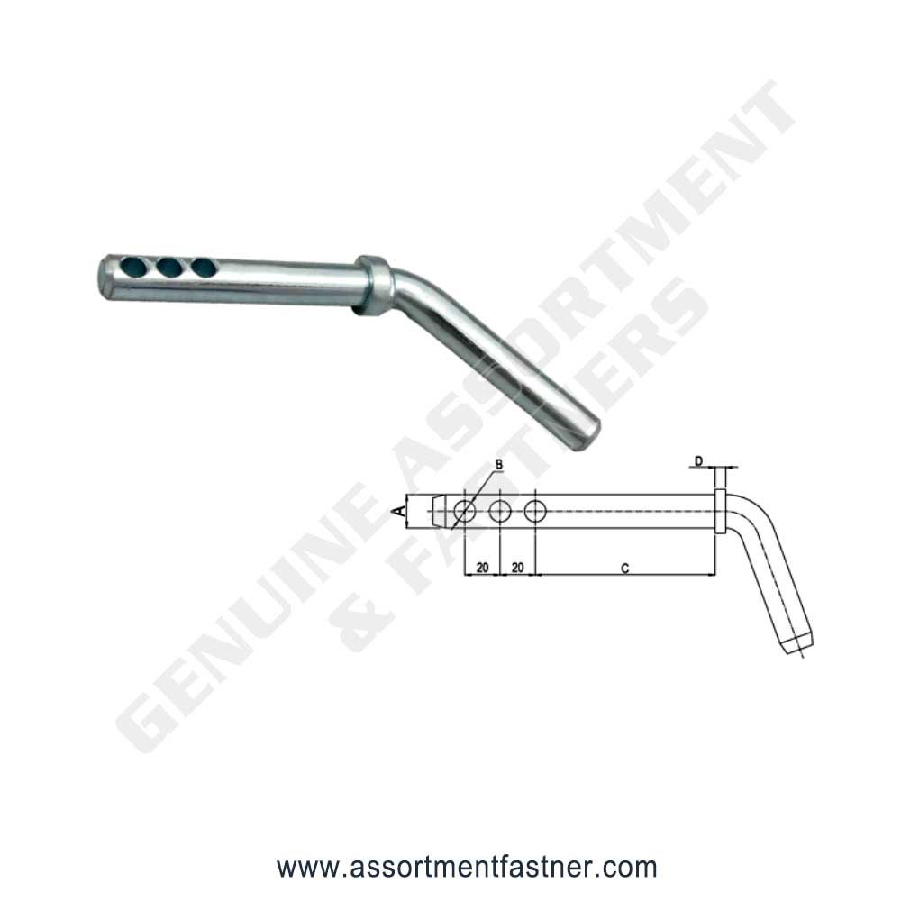 BENT HITCHPIN WITH COLLAR (HOLES) Suppliers Distributors in Ontario Canada USA Agriculture Equipment Spare Parts Supply Chain